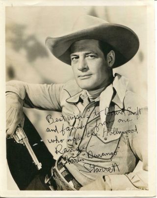 Charles Durango Starrett Cowboy Actor The Durango Kid Signed Vintage Photo