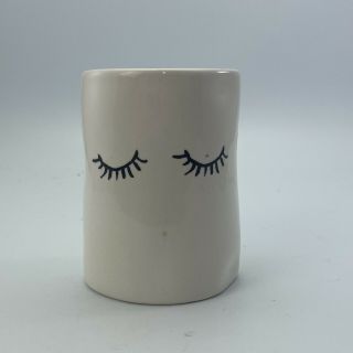 Rae Dunn Eyelash Tumbler Cup Makeup Brush Pencil Holder Vase Vanity Matte 4.  5 "