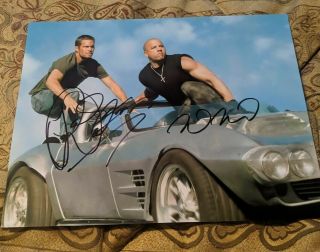Fast And Furious Vin Diesel/paul Walker Autographed/signed Photo 8x10