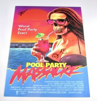 Pool Party Massacre Print Signed By Director Autograph Horror Collectible