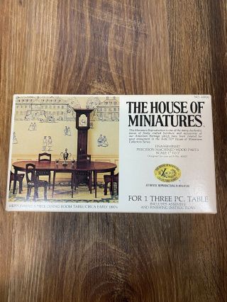 The House Of Miniatures 40006 Hepplewhite 3 Piece Dining Table 1800s