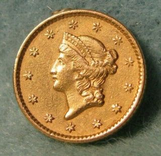 1852 Liberty Head $1 One Dollar United States Gold Coin Sharp Details