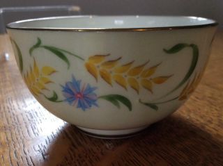 Wedgwood Hand Painted Bone China 3 1/2 " Bowl Wheat And Forget Me Nots W3840