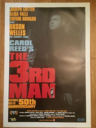 The Third Man 1949 Orson Welles British Film Poster 50th Anniversary