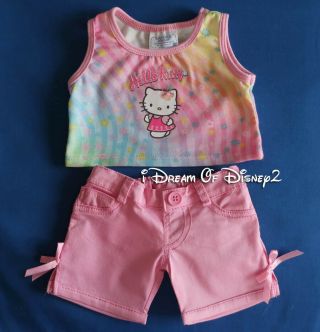 Build - A - Bear Hello Kitty Rainbow Tank Top & Pink Slacks Teddy Retired Clothes