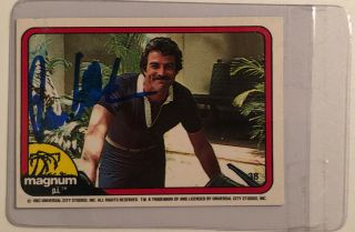 Tom Selleck Autograph Trading Card 1982 Magnum P.  I.  Signed Authentic Signature A
