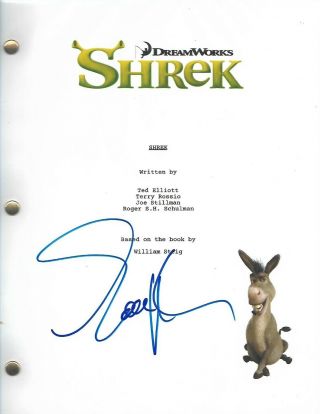 Eddie Murphy Donkey Shrek Signed Autographed Full Movie Script W/coa