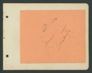 Jimmy Durante Autograph Cut (comedian/actor - Signed) On Album Page