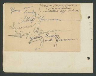 JIMMY DURANTE autograph cut (Comedian/Actor - Signed) on album page 2