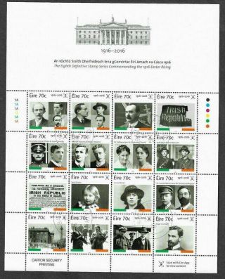 Ireland - Easter Rising Anniv Special Sheet 2016 - Military History Fine Cto
