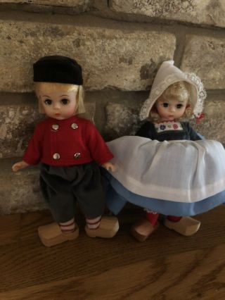 Vintage Madame Alexander Netherlands Boy And Girl Dolls W/ Boxes