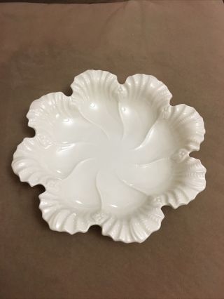 Vintage Lenox White Ivory Scalloped Oyster Plate 10.  5” Made In Usa.
