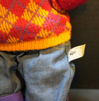 Russ Berrie Troll Doll Teal Hair Pink Sweater Jeans 2358 Vintage 3