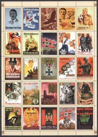 Ks Hitler Swastika World War Ii Wwii Posters Rare Cardboard Full Sh Mnh