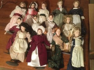 1985 The Little Maids Of The Thirteen Colonies Franklin Heirloom Dolls Set Of 13