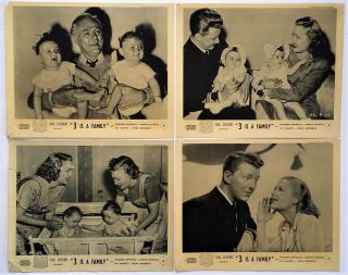 3 Is A Family 1944 United Artists Lobby Cards Marjorie Reynolds,  Charlie Ruggles