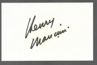 Henry Mancini Autographed Hand Signed Post Card 1985 - - See