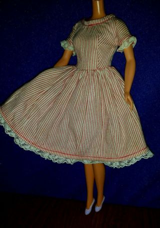 Vtg Clone Barbie Pin Striped Dress Bild Lilli ? Fab Lu ? Wendy Suzette Crisp Euc