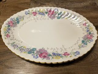 Syracuse Lilac Rose Oval Serving Platter 14 1/4 Inches