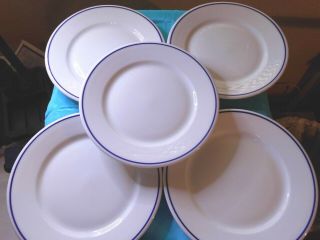 Bia Cordon Bleu/apilco Porcelaine 5 Bread Plates Blue Band