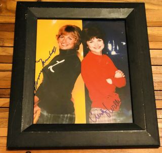 Framed Laverne & Shirley Autographed Penny Marshall Cindy Williams Signed Photo