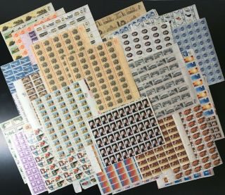 Huge Vtg.  Lot Us Postage Stamps Sheets,  Great Variety - Face Value $400,