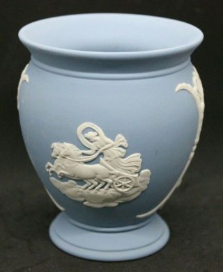 Wedgwood Jasperware Small Blue/white Vase/urn 4 " Tall Made In England