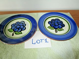 2 Stangl Pottery Grape Pattern Dinner Plates 9 ¾ Inches Wide Lot1