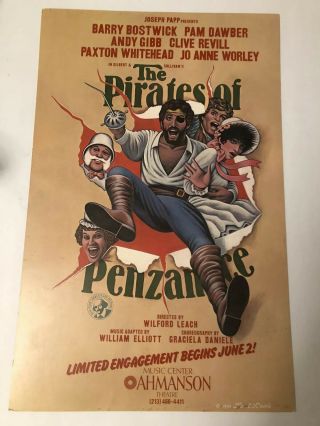 Pirates Of Penzance 1981 La Ahmanson Window Card/poster 14x22