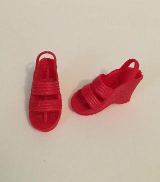 Kenner Bionic Woman Red Dazzle Doll Shoes Wedge Sandals Lunch Date