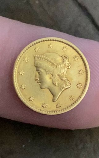 1850 Us $1 Liberty Head Gold One Dollar Coin