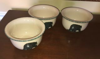 Home & Garden Party Northwoods Bear Soup,  Stew Cereal Set Of 3