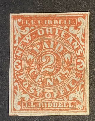 Confederate States Scott 62x2 1862 2c Postmaster Provisional Orleans