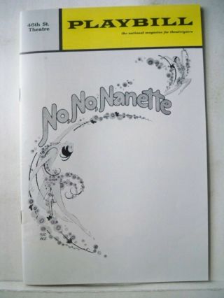 No No Nanette Playbill Ruby Keeler / Bobby Van / Patsy Kelly Opening Nyc 1971