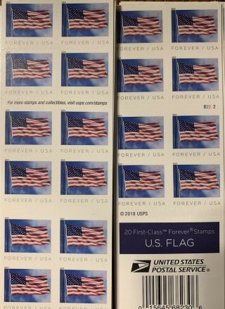 440 (22 Booklets Of 20) Usps Us Flag Forever Stamps