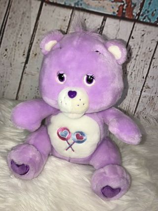 Talking Singing Purple Share Care Bear Lollipop Sucker Tummy 13 " Plush Doll Toy