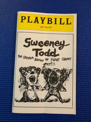 Sweeney Todd Playbill Uris Theatre 1979 Angela Lansbury Len Cariou Sondheim