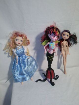 Two Happily Ever After And One Monster High Doll For Ooak Or Play