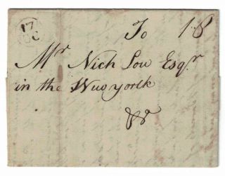 Sfl Transatlantic Madeira To York Rated 1:8,  20 July 1791,  Ny Bishop Mark