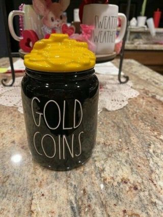 Rae Dunn Gold Coins Figural Canister