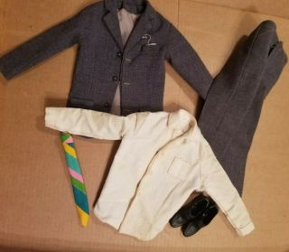 Vintage Ken Grey Suit With Tie / White Shirt / Shoes
