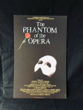 Broadway Phantom Of The Opera Poster Window Show Card,  Red Rose,  Howard Mcgillin
