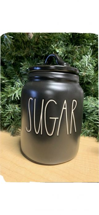 Rae Dunn By Magenta Medium Black " Sugar " Canister Jar