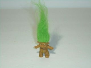 Vintage Pencil Topper Troll Green Hair 1.  5 " Tall Toy Collectible