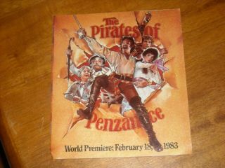 1983 The Pirates Of Penzance Souvenir Screening Premiere Program With Libretto