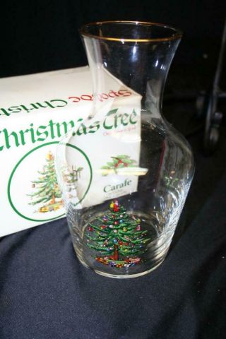 Vintage Spode Christmas Tree Glass Carafe Box