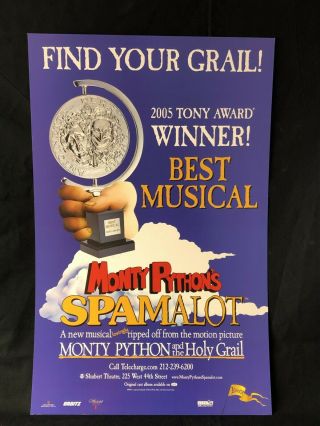 Spamalot Broadway Poster,  Window,  Show Card,  Monty Python And The Holy Grail
