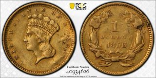 1856 Gold $1 Slant 5 Pcgs Damage - Xf Detail
