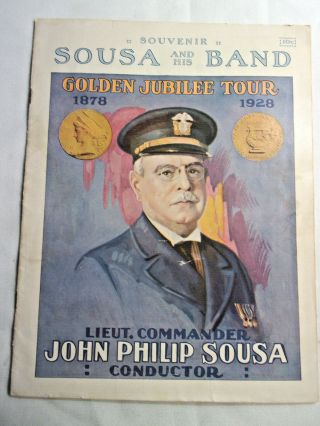 Souvenir Program John Phillip Sousa Golden Jubilee Tour 1878 - 1928