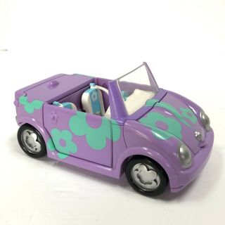 2003 Mattel Polly Pocket Picnic To Go Car Convertible Becomes Park Purple Flower